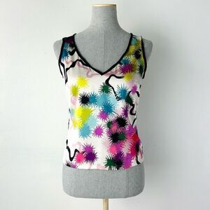 Trina Turk Silk Tank Funky Print Size 4